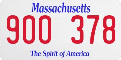 MA license plate 9OO378