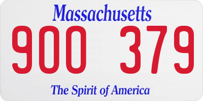 MA license plate 9OO379