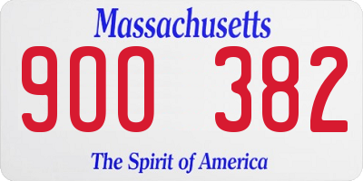 MA license plate 9OO382