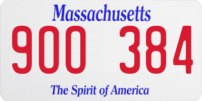 MA license plate 9OO384