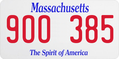 MA license plate 9OO385
