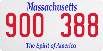 MA license plate 9OO388