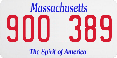 MA license plate 9OO389