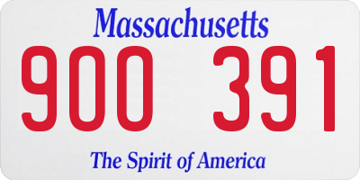 MA license plate 9OO391