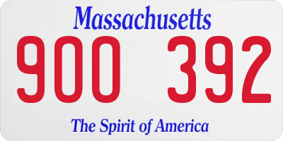 MA license plate 9OO392