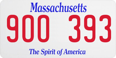 MA license plate 9OO393