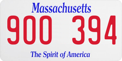 MA license plate 9OO394