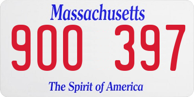 MA license plate 9OO397