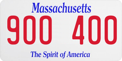 MA license plate 9OO400