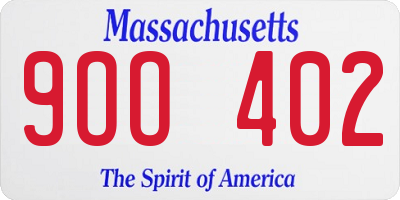 MA license plate 9OO402