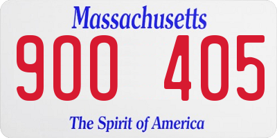 MA license plate 9OO405