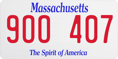 MA license plate 9OO407