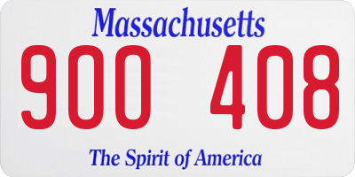 MA license plate 9OO408
