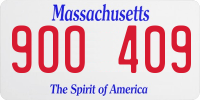 MA license plate 9OO409