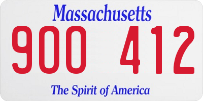 MA license plate 9OO412
