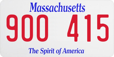 MA license plate 9OO415