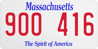 MA license plate 9OO416