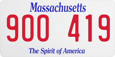 MA license plate 9OO419