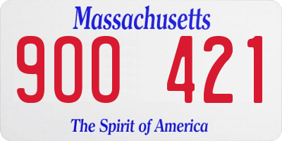 MA license plate 9OO421