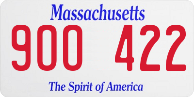 MA license plate 9OO422