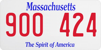 MA license plate 9OO424