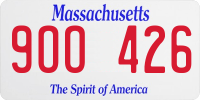 MA license plate 9OO426