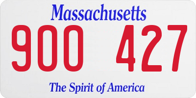 MA license plate 9OO427