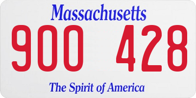 MA license plate 9OO428