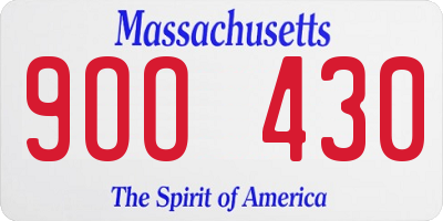 MA license plate 9OO430