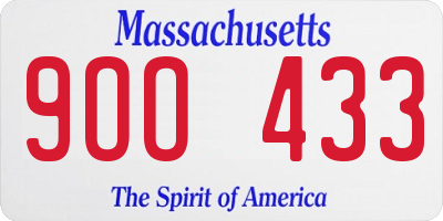 MA license plate 9OO433