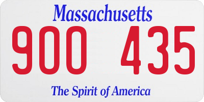 MA license plate 9OO435