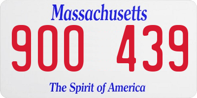 MA license plate 9OO439