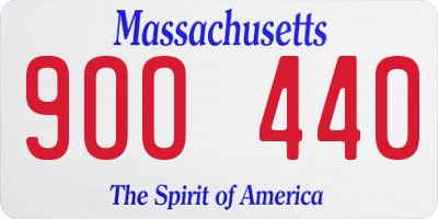 MA license plate 9OO440