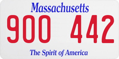 MA license plate 9OO442
