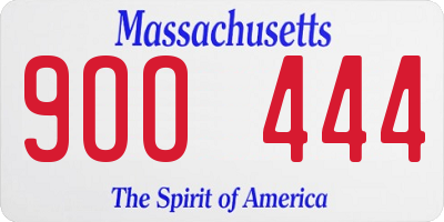 MA license plate 9OO444