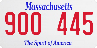 MA license plate 9OO445