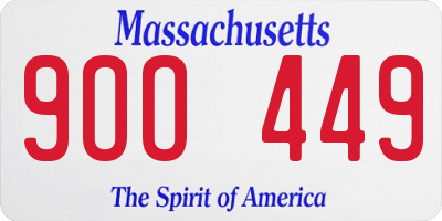 MA license plate 9OO449