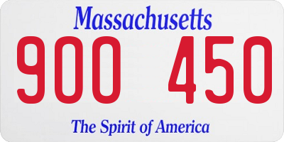 MA license plate 9OO450