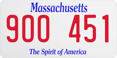 MA license plate 9OO451