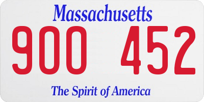 MA license plate 9OO452