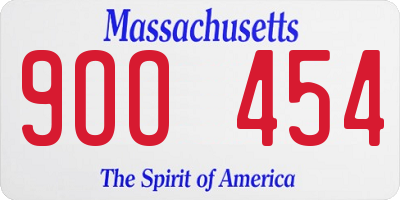 MA license plate 9OO454