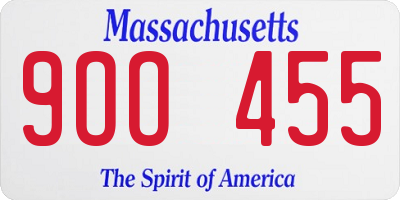 MA license plate 9OO455