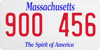 MA license plate 9OO456