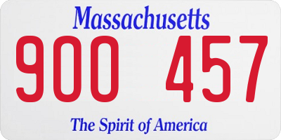 MA license plate 9OO457
