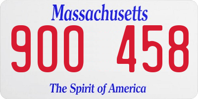 MA license plate 9OO458