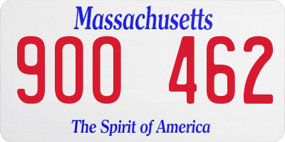 MA license plate 9OO462