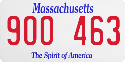 MA license plate 9OO463