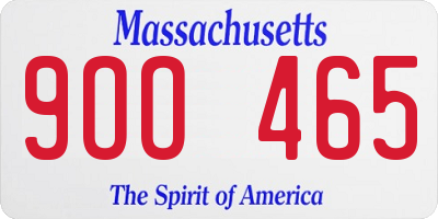 MA license plate 9OO465
