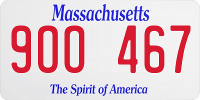 MA license plate 9OO467