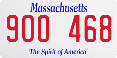 MA license plate 9OO468